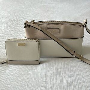 Set Kate Spade Millie Grove Street Crossbody bag & wallet beige/cement